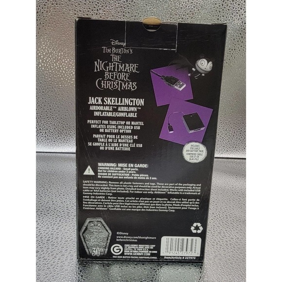 Halloween Town Airdorable 18.9” Tall Jack Skellington Inflatable NEW - Picture 2 of 2